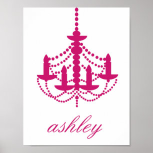 Poster Nom du chandelier rose Art mur