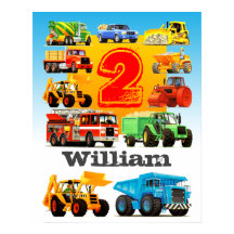 Nom du garçon et âge 2e anniversaire Construction 