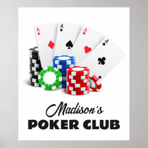 Poster Nom et texte personnalisés Poker / Casino