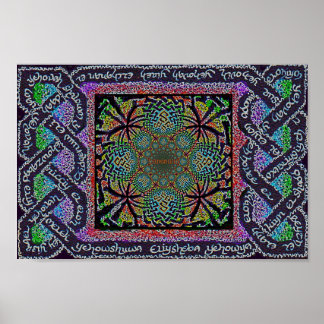 Poster Nom hébreu chrétien celtique du noeud YHWH