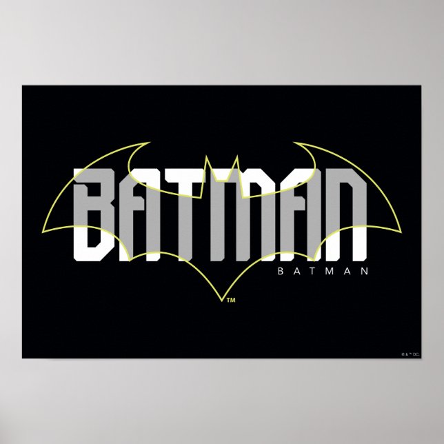 Poster Nom Hi-Tech Graphique de Batman (Devant)