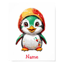Nom personnalisé du pingouin mignon bébé