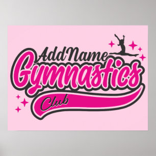 Poster NOM personnalisé Gymnaste Split Leap Gymnastique