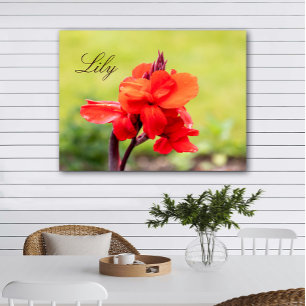 Poster Nom personnalisé Lily rouge