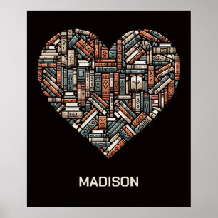 Poster Nom personnalisé / Livre texte Lover's