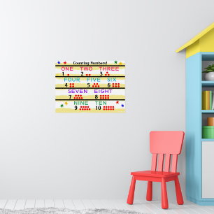 Poster Nombre d'apprentissage Points de comptage rouges