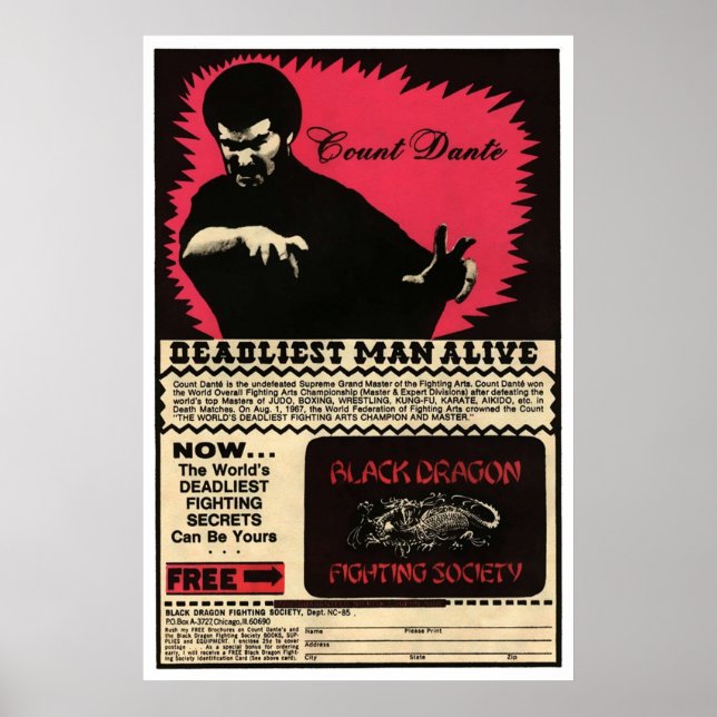 Poster Nombre vintage Dante (Devant)