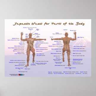 Poster Noms japonais pour les parties du corps