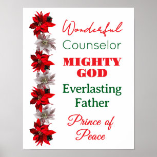 Poster Noms merveilleux de Conseiller de Jésus Noël