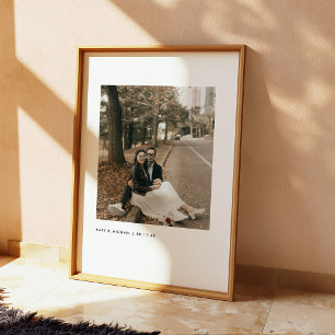 Poster Noms personnalisés pour photo de couple moderne mi