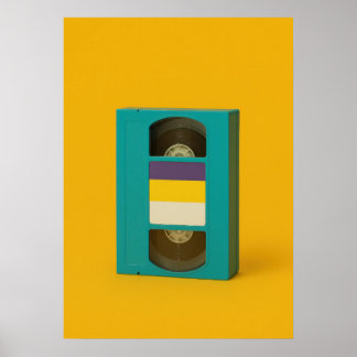 Poster Non-Binary Pride VHS Tape - Retro Pop Art