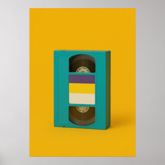 Poster Non-Binary Pride VHS Tape - Retro Pop Art (Devant)