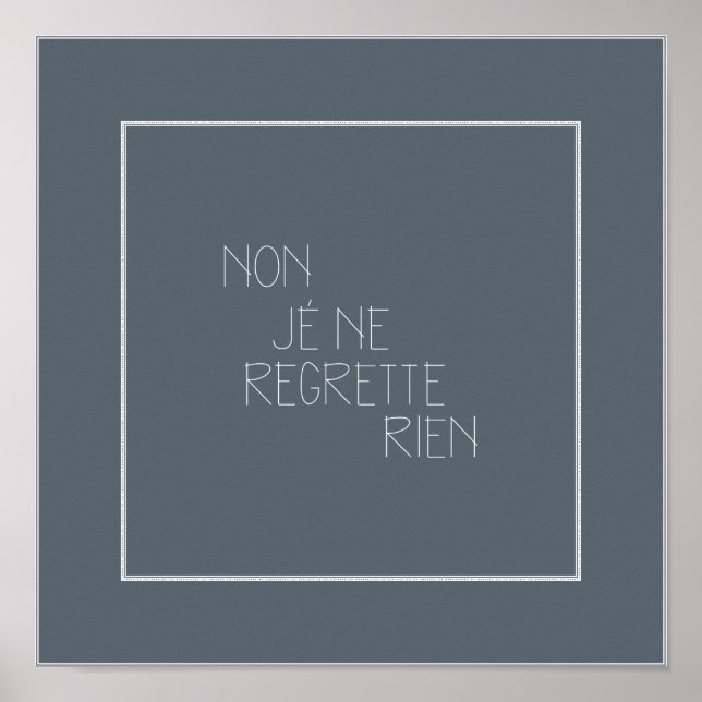 Poster Non, Je Ne Regrette Rien-Non, Je Regrette Rien (Devant)