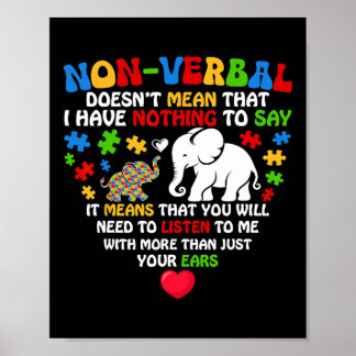 Poster Non verbalement ne signifie pas que je n'ai rien d
