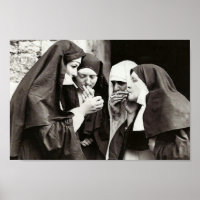 Nonnes Fumer Photographie Vintage 12x8in