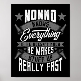 Poster Nonno sait tout Funny Nonno Fête des Pères Gif