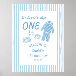 Poster N'ont pas dormi d'un poil Pyjama 1er Anniversaire