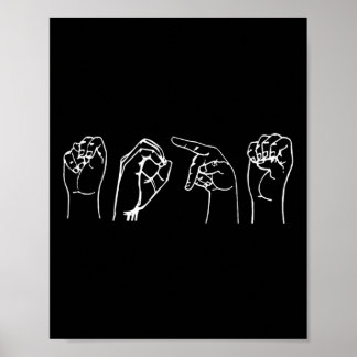 Poster Nope Asl Pro Deaf Awareness Sign Language Interpre