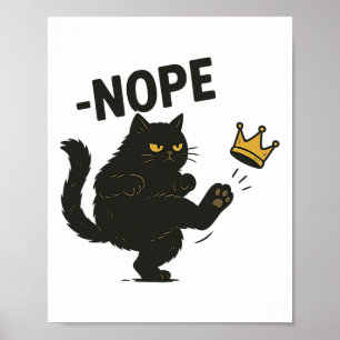 Poster Nope No Kings En Amérique Black Cat Pro Democracy