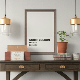 Poster Nord de Londres Lilywhite - Bordure blanche