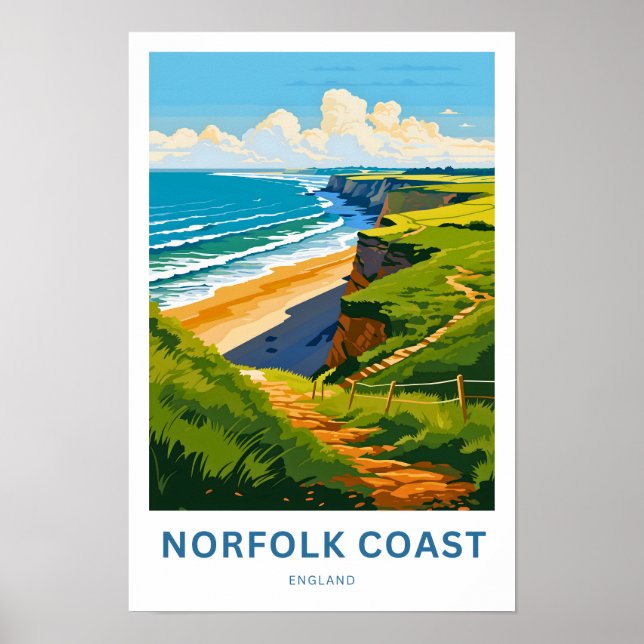 Poster Norfolk Cast Angleterre Travel Print (Devant)