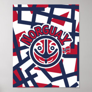 POSTER NORGUAY NORCOOL ICON NORUEGA PAR MASANSER PIXELAT