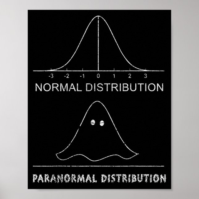 Poster Normal Paranormal Distribution Funny Math Ghost Ha (Devant)