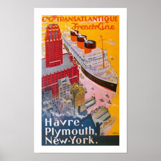 Poster Normandie au port de New York (Devant)