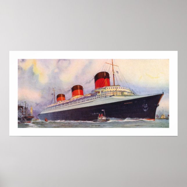 Poster Normandie de la French Line (Devant)