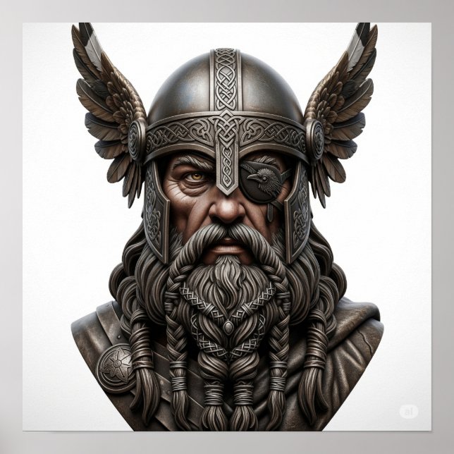 Poster Norse God Odin Portrait (Devant)