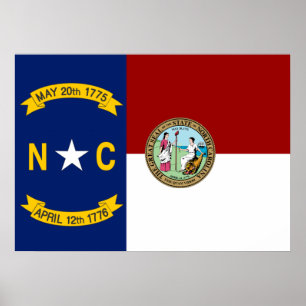 Poster North Carolina flag