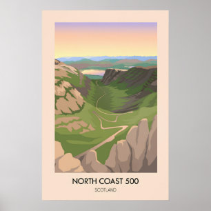 Poster North Coast 500 Écosse Bealach na Bà Voyage