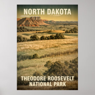 Poster North Dakota Theodore Roosevelt National Park V02