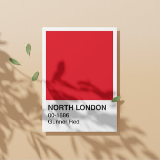 Poster North London Gunner Red - Bordure blanche