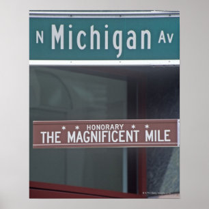 Poster North Michigan Avenue et le Magnificent Mile