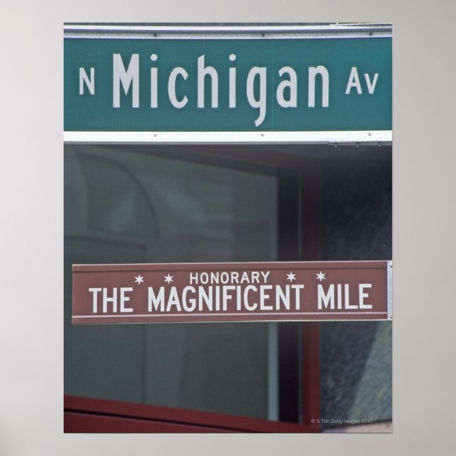 Poster North Michigan Avenue et le Magnificent Mile (Devant)