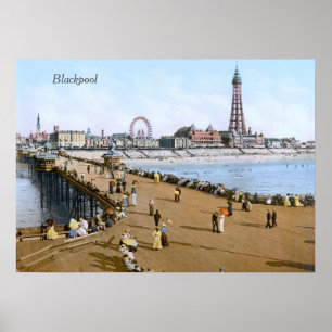 Poster North Pier à Blackpool, Angleterre (vers 1900)