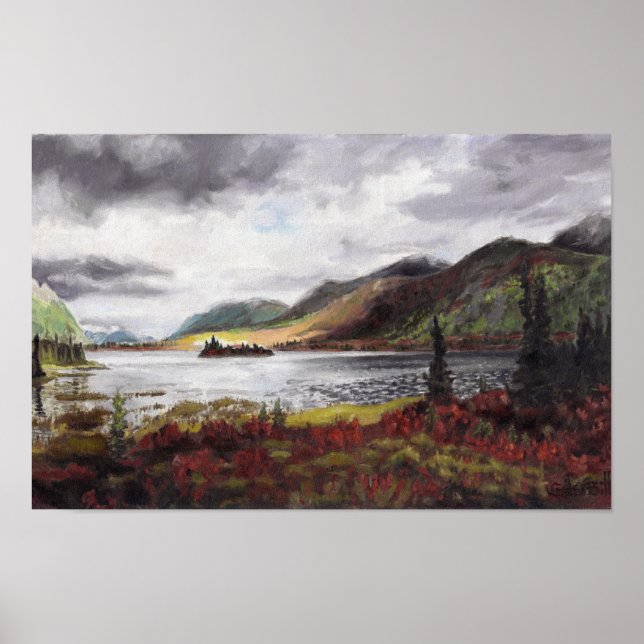 Poster Northern Lake en automne : 17x11 Imprimer (Devant)