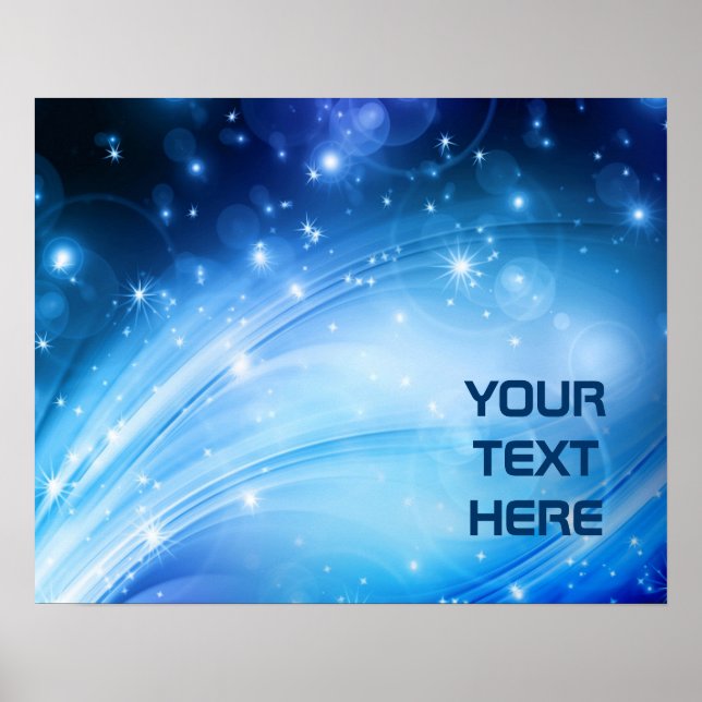 Poster Northern Light Stars blue + votre texte et vos idé (Devant)