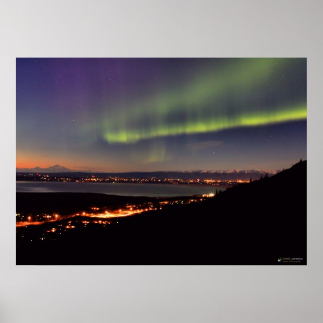 Poster Northern Lights Danser devant Denali (Devant)