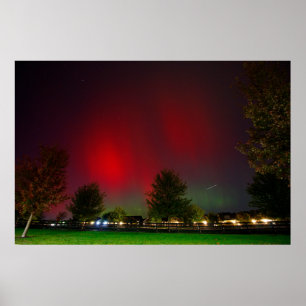 Poster Northern Lights Over a Neighbority, Dublin, Ohio