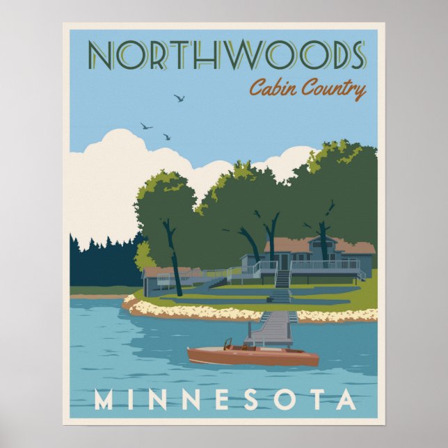 Poster Northwoods Pays Cabine (Devant)