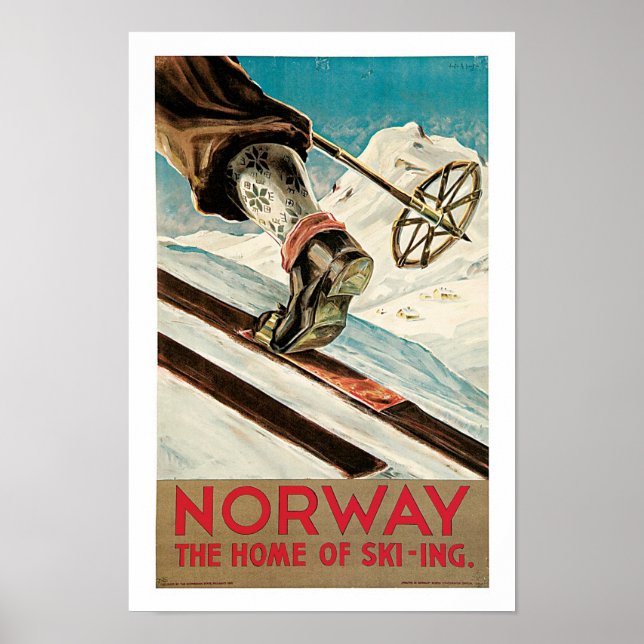 Poster Norvège ~ La maison du ski (Devant)