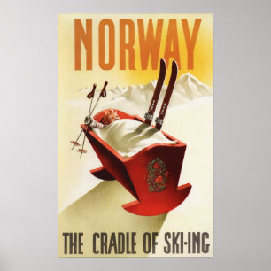 Poster Norvège - Le berceau du ski