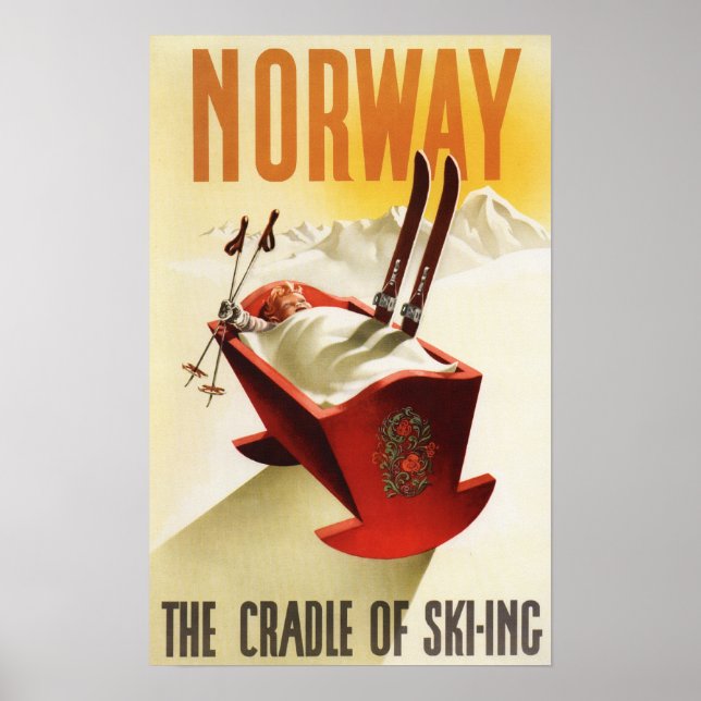 Poster Norvège - Le berceau du ski (Devant)