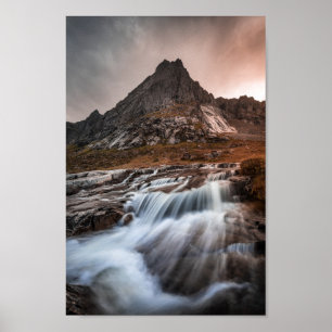 Poster Norvège Lofoten Islands Cascade Paysage Photo