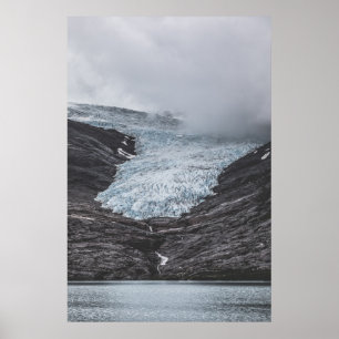 Poster Norvège Svartien Glacier photo paysage