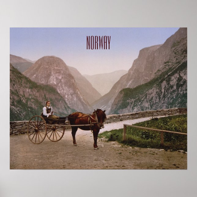 Poster Norvégienne en calèche (Devant)