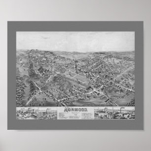 Poster Norwood, MA Carte Vintage 1882