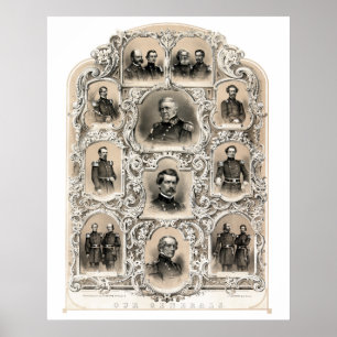Poster Nos généraux — Guerre civile de l'Union